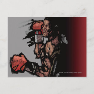 Boxer ljuger ned vykort
