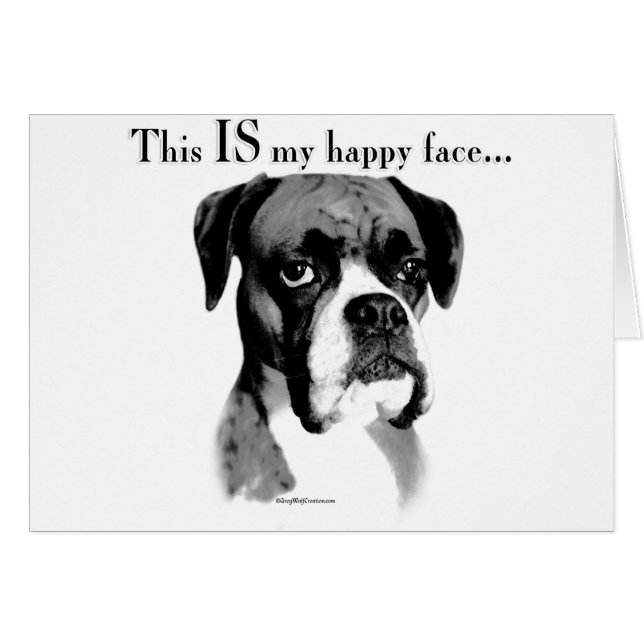 Boxer Lycklig Ansikte Hälsningskort (Framsidan Horizontal)