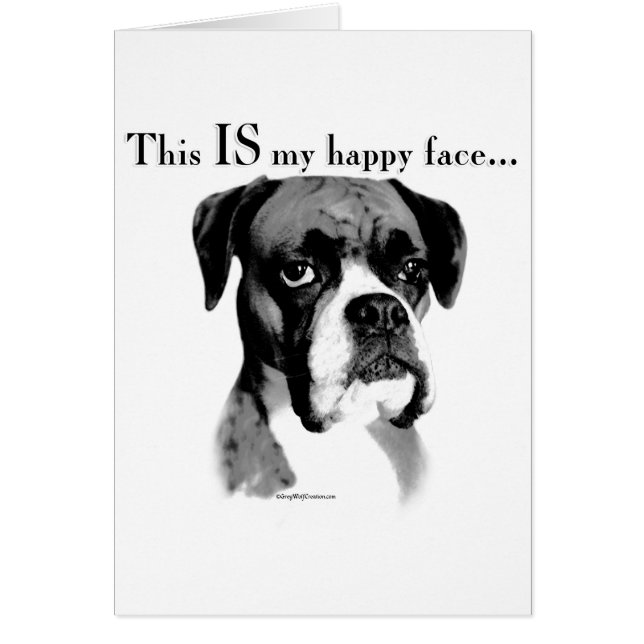 Boxer Lycklig Ansikte Hälsningskort (Framsidan)