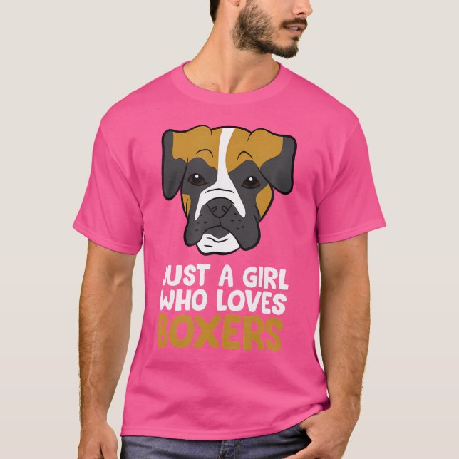Boxer Mamma är bara en flicka som Kärlek Boxers T Shirt (Framsida)