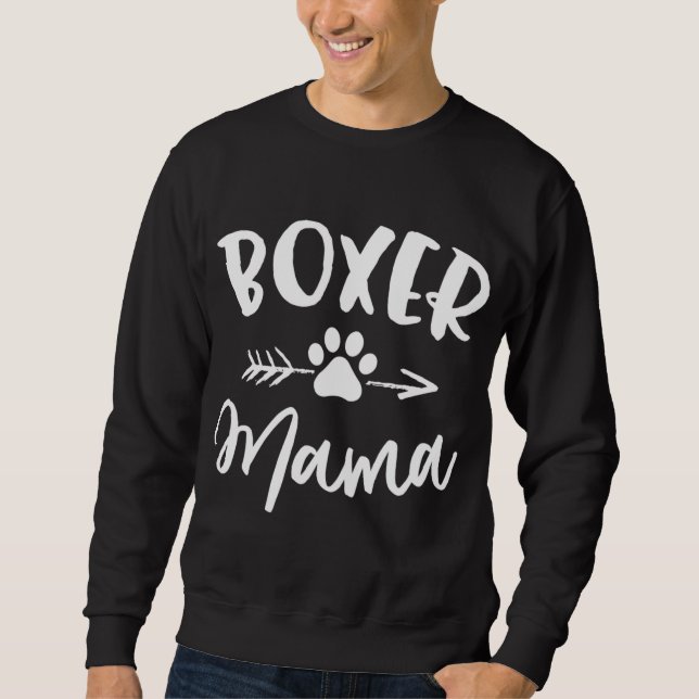 Boxer Mamma Boxer Älskare Owner Gift Boxer Hund Ma Lång Ärmad Tröja (Framsida)