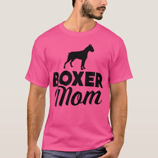 Boxer Mamma - Boxer Hund T Shirt (Framsida)