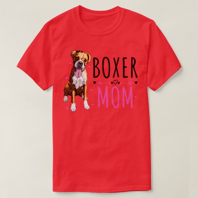 Boxer Mamma Cute Boxer Älskare Hundägare T Shirt (Design framsida)