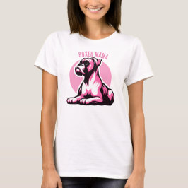 Boxer Mamma: Cute Rosa Boxer Hund Silhouette T Shirt