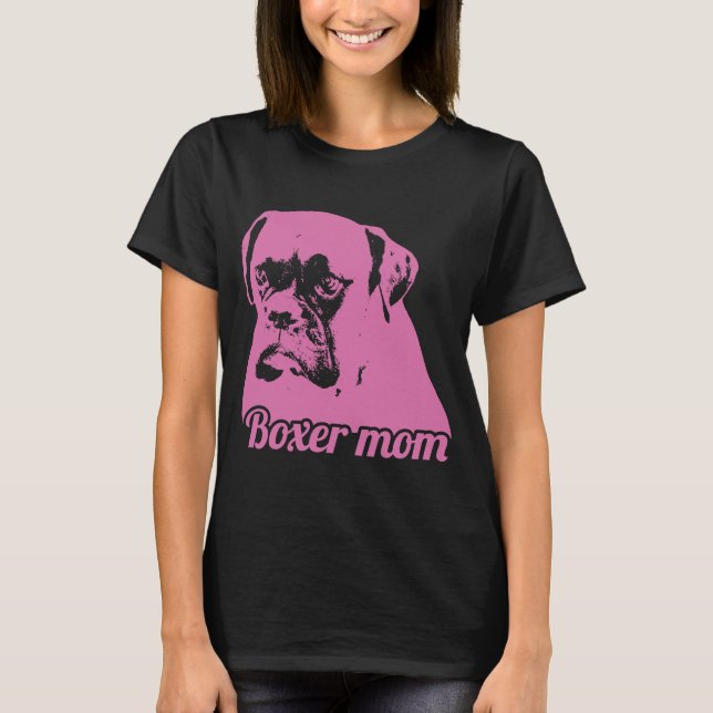 Boxer Mamma Hund Ansikte Hund Pet Apparat Item T Shirt (Framsida)