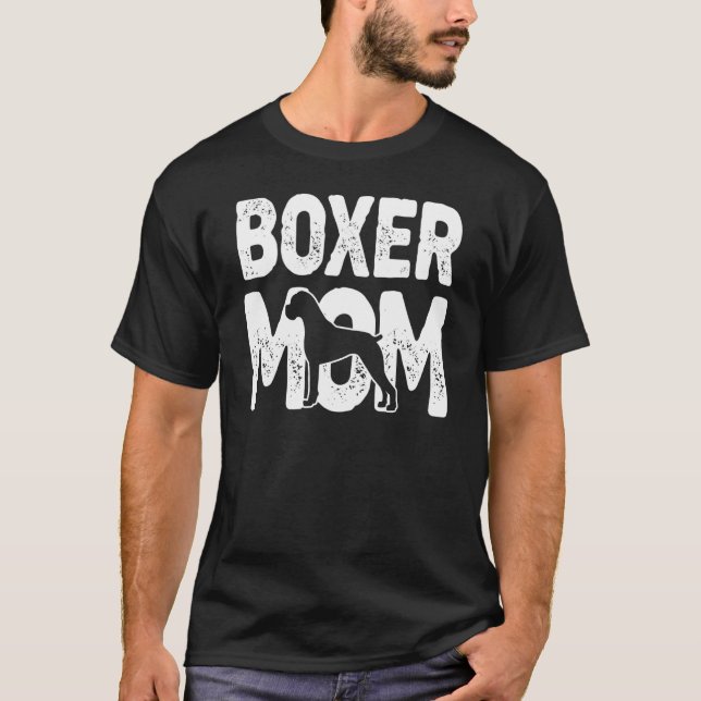 Boxer Mamma Hund Boxer Mor Hundägare T Shirt (Framsida)
