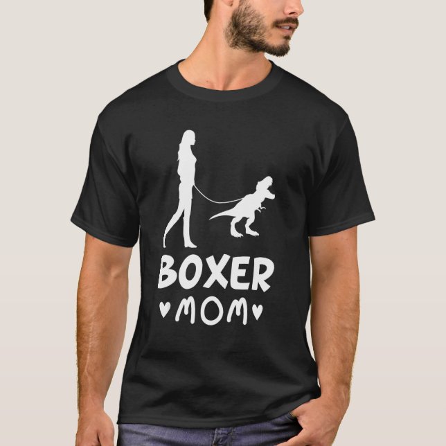 Boxer Mamma Hund Dinosaur Hund Life T Shirt (Framsida)