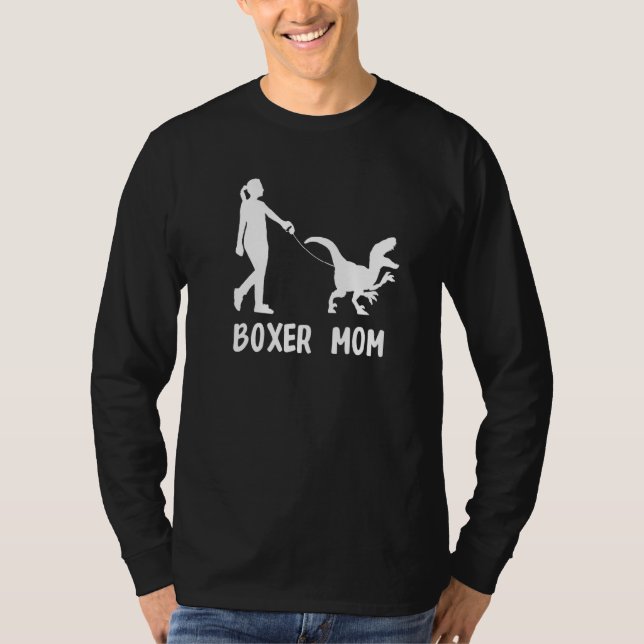 Boxer Mamma Hund Dinosaurie Hund Mamma Liv T Shirt (Framsida)