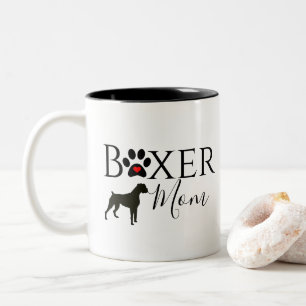 Boxer Mamma - Hund Pawprint Två-Tonad Mugg