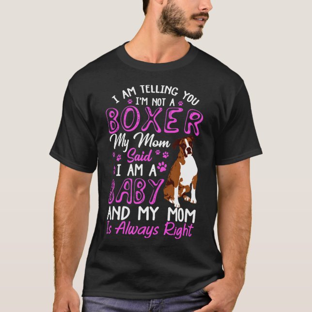 Boxer Mamma Hund T Shirt (Framsida)