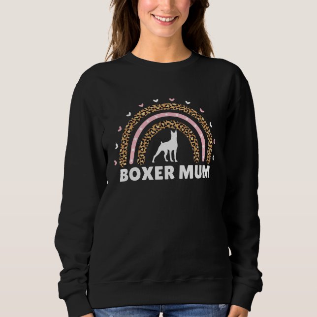 Boxer Mamma Mamma Regnbåge Leopard Boxer Hund Kvin T Shirt (Framsida)