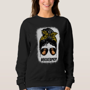 Boxer Mamma Messy Bun Hair Leopard Print Glasses H T Shirt