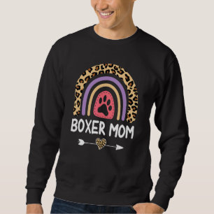 Boxer Mamma Rainbow Leopard Hund Mamma Cute Lång Ärmad Tröja