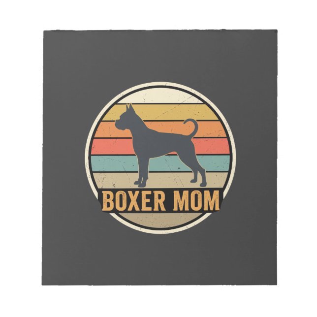 Boxer Mamma Retro Solnedgång Hund Anteckningsblock (Framsida)