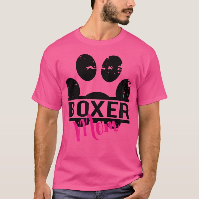 Boxer Mamma Tee Shirt - Hund aveln Gift for Wife G (Framsida)