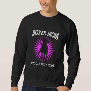 Boxer Mamma Wiggle Butt Klubb Boxer Hund Lång Ärmad Tröja