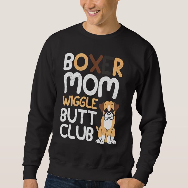 Boxer Mamma Wiggle Butt Klubb design Boxer-design  Lång Ärmad Tröja (Framsida)