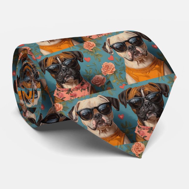 Boxer med hjärtans Ro Alla hjärtans dag Slips (Rullad)