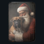 Boxer med Jultomten julafton Badrumsmatta<br><div class="desc">Förbered helgdag med vår charmerande jultomte och Hund juldesign. Det är perfekten till din festsamling!</div>