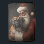 Boxer med Jultomten julafton Badrumsmatta<br><div class="desc">Förbered helgdag med vår charmerande jultomte och Hund juldesign. Det är perfekten till din festsamling!</div>