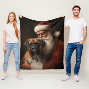 Boxer med Jultomten julafton Fleecefilt