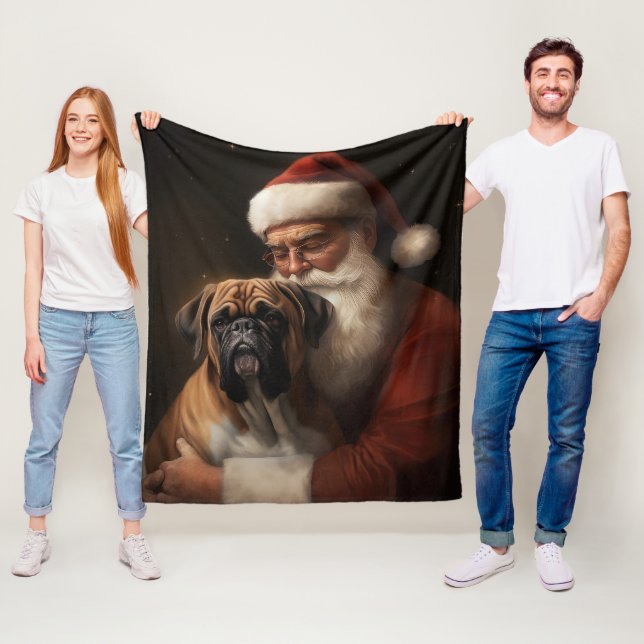 Boxer med Jultomten julafton Fleecefilt (På plats)