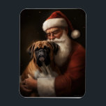 Boxer med Jultomten julafton Magnet<br><div class="desc">Förbered helgdag med vår charmerande jultomte och Hund juldesign. Det är perfekten till din festsamling!</div>