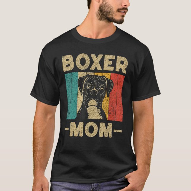 Boxer Mom  Retro Boxer T Shirt (Framsida)