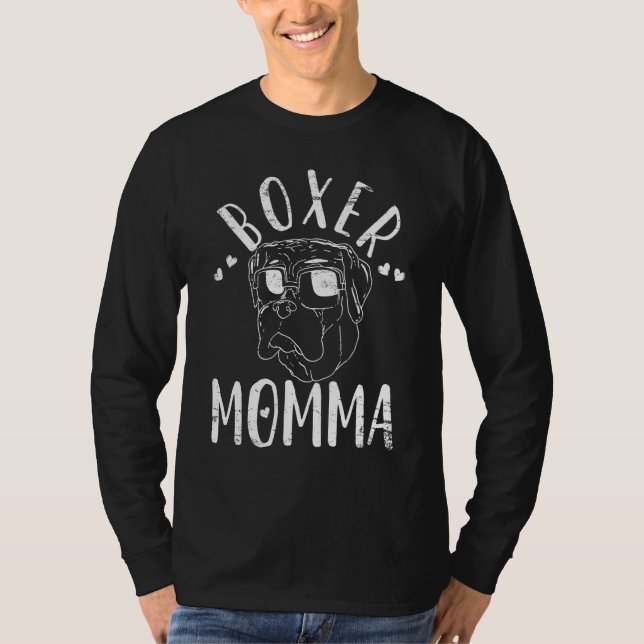 Boxer Momma Hund Mamma Mamma T Shirt (Framsida)