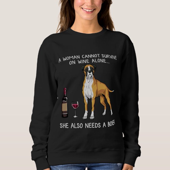 Boxer och Vin Hund T Shirt (Framsida)