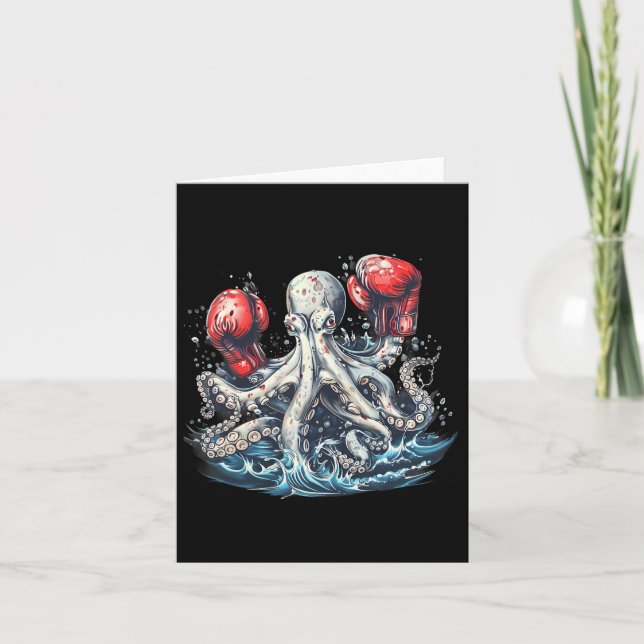Boxer Octopus Älskare Ocean Sea Creating Kickboxin Kort (Framsida)