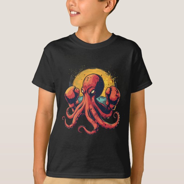 Boxer Octopus Älskare Ocean Sea Creature Funny Box T Shirt (Framsida)