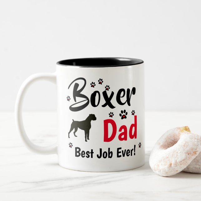 Boxer Pappa - Boxer Hund GiftsGifts Två-Tonad Mugg (Med munk)