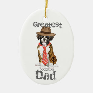 Boxer Pappa Ceramic Ornament