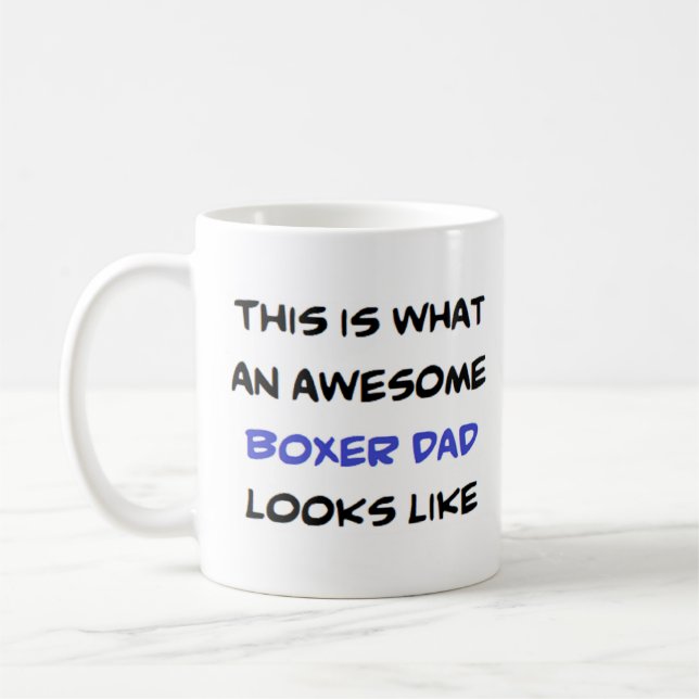 boxer pappa, fantastisk kaffemugg (Vänster)