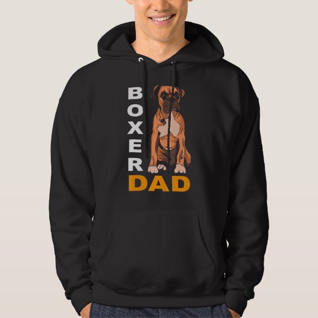 Boxer Pappa Fars dag Hund 1 Hoodie (Framsida)