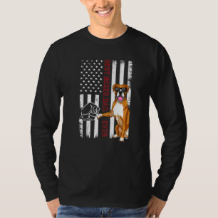Boxer Pappa Hund Boxer Hund Apparat American Flagg T Shirt