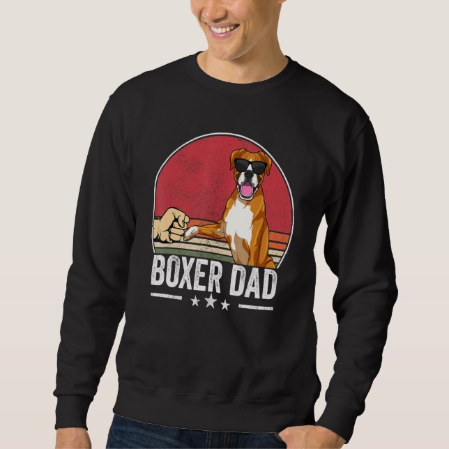 Boxer Pappa Hund Boxer Hund Apparatur för återlopp Lång Ärmad Tröja (Framsida)