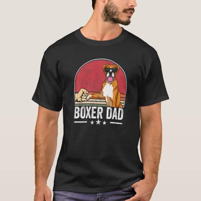 Boxer Pappa Hund Boxer Hund Apparatur för återlopp T Shirt (Framsida)