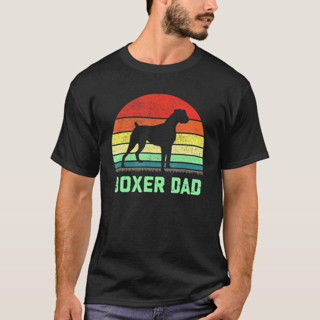 Boxer Pappa Hund T Shirt (Framsida)