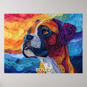 Boxer Papper Quilling Art Porträtt Poster