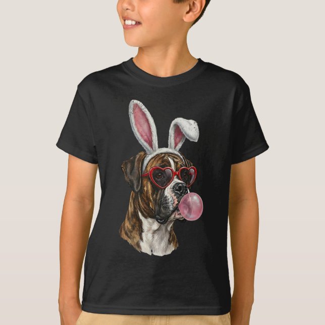 Boxer Påskharen Hundälskare  T Shirt (Framsida)