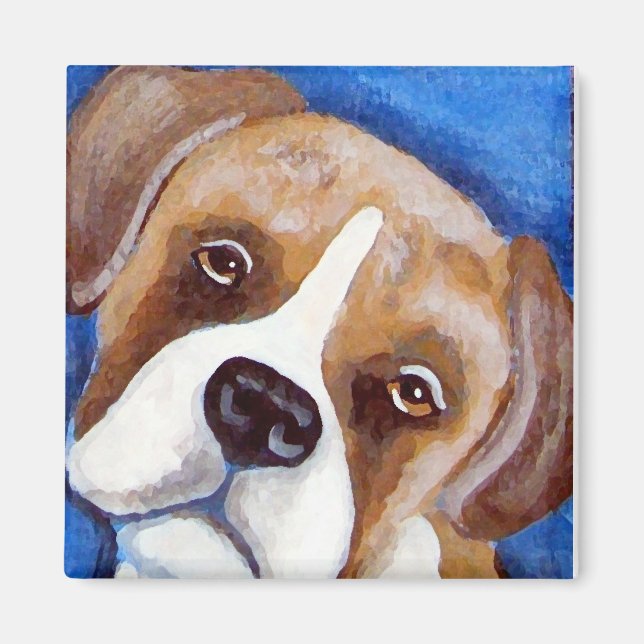 Boxer Porträtt Magnet (Framsidan)
