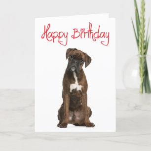 Boxer Puppy Hund Grattis på födelsedagen Card - Ve Kort