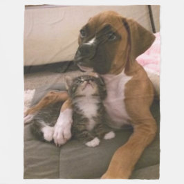 BOXER PUPPY OCH KITTEN FLEECEFILT