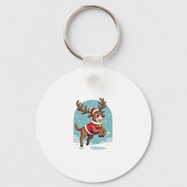 Boxer Reindeer Dash Nyckelring (Framsida)