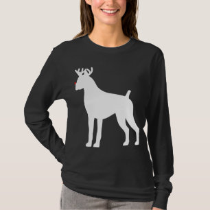Boxer Reindeer jul-Hund T Shirt