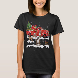 Boxer Riding Red Lastbil God jul Hund X-mas U T Shirt