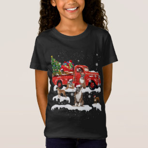 Boxer Riding Red Lastbil God jul Hund X-mas U T Shirt