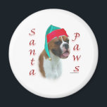 Boxer Santa Tassar Magnet<br><div class="desc">Din favoritjultomte hund spelar Jultomten ~ eller Santa Tassar. Den här roligten av AKC hund aveln,  Wire Boxer,  gör en unik julklapp på ett t-shirt,  prydnadsbrev,  hälsningskort,  mugg,  klistermärke och mycket,  mycket mer!</div>